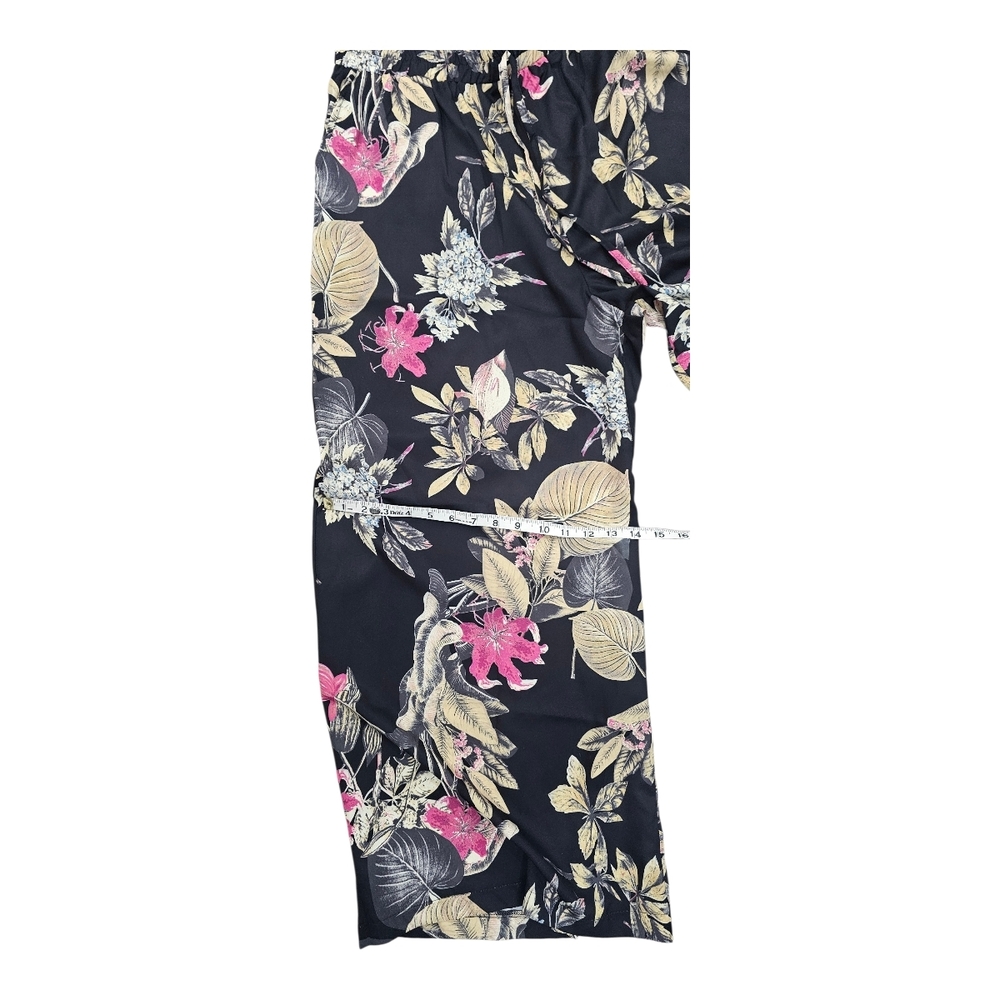 Floral Wide-Leg Pants & Sage Green Sleeveless Top 2x Set w/ Pink Bebe Purse New - Picture 10 of 16
